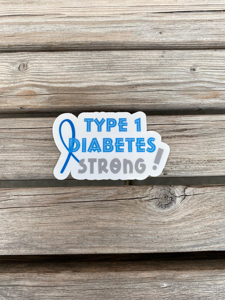 Type 1 Diabetes Strong Sticker, T1D Awareness Sticker, Warrior Sticker, T1D Awareness Ribbon Sticker, Planner Stickers, Journal, Diaversary - The Useless Pancreas