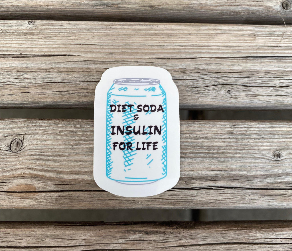 Diet Soda and Insulin For Life Sticker, Diabetes Sticker, Sugar Free Soda Sticker, Soda Can Sticker, T1D Sticker, T2D Sticker, Laptop Sticke - The Useless Pancreas