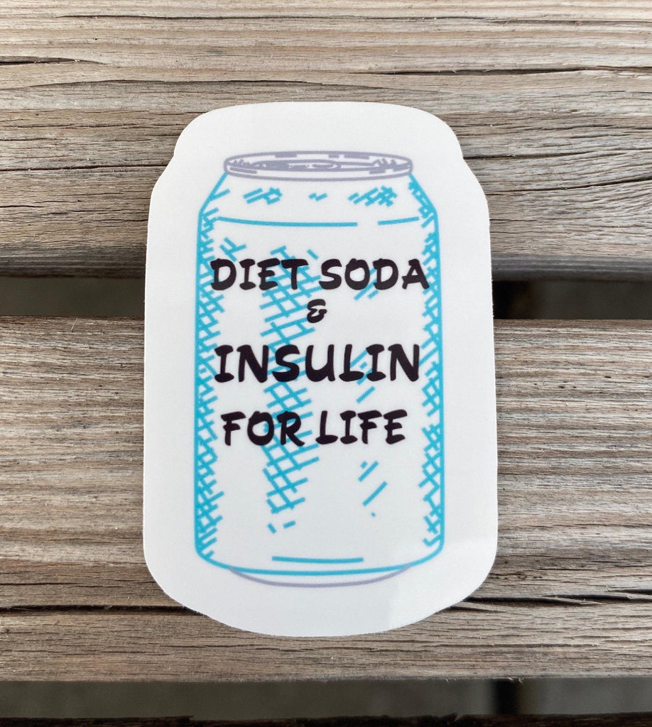 Diet Soda and Insulin For Life Sticker, Diabetes Sticker, Sugar Free Soda Sticker, Soda Can Sticker, T1D Sticker, T2D Sticker, Laptop Sticke - The Useless Pancreas