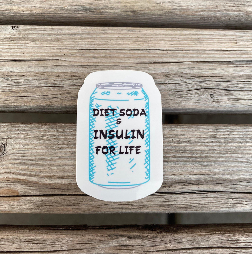 Diet Soda and Insulin For Life Sticker, Diabetes Sticker, Sugar Free Soda Sticker, Soda Can Sticker, T1D Sticker, T2D Sticker, Laptop Sticke - The Useless Pancreas
