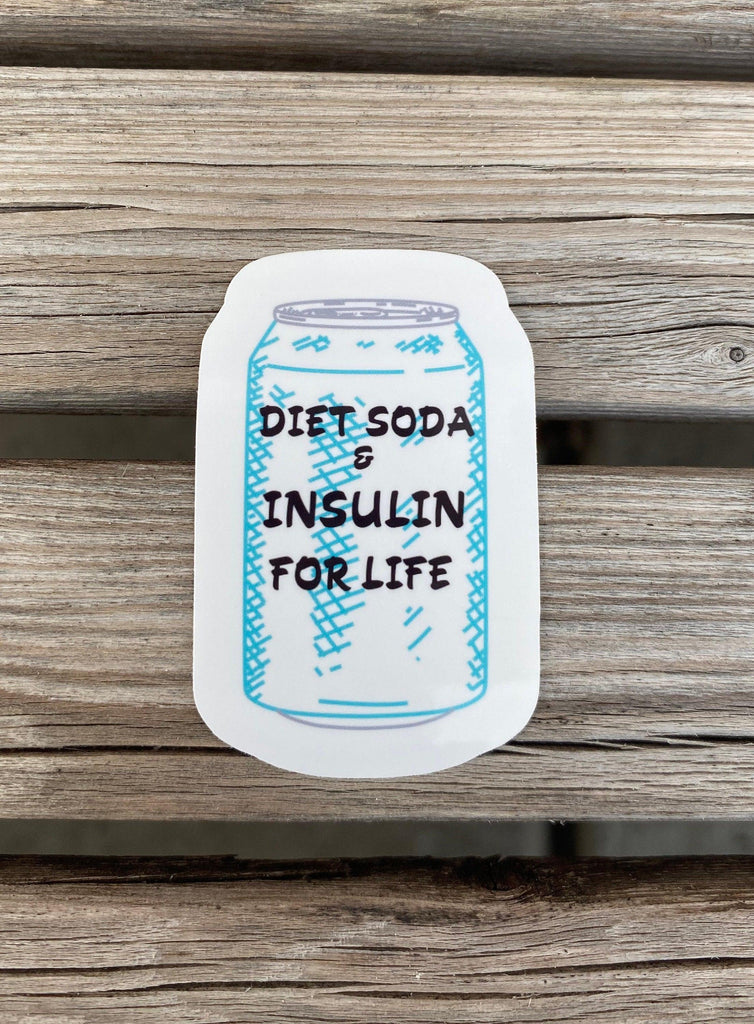 Diet Soda and Insulin For Life Sticker, Diabetes Sticker, Sugar Free Soda Sticker, Soda Can Sticker, T1D Sticker, T2D Sticker, Laptop Sticke - The Useless Pancreas