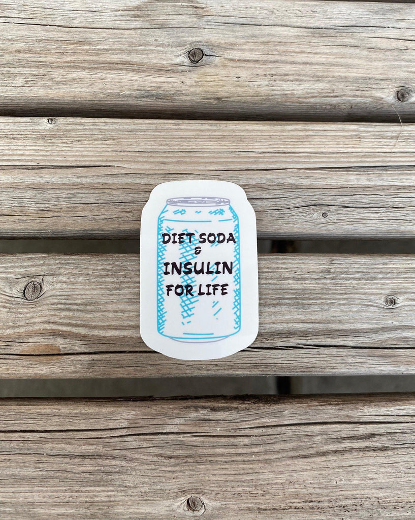 Diet Soda and Insulin For Life Sticker, Diabetes Sticker, Sugar Free Soda Sticker, Soda Can Sticker, T1D Sticker, T2D Sticker, Laptop Sticke - The Useless Pancreas
