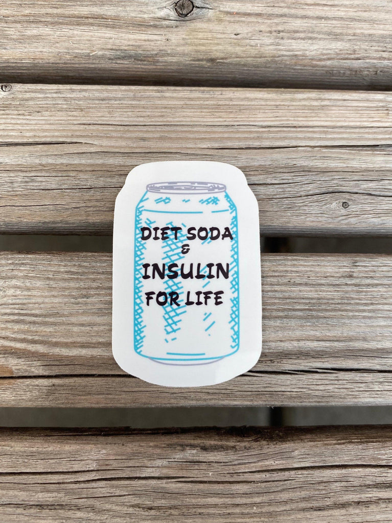 Diet Soda and Insulin For Life Sticker, Diabetes Sticker, Sugar Free Soda Sticker, Soda Can Sticker, T1D Sticker, T2D Sticker, Laptop Sticke - The Useless Pancreas
