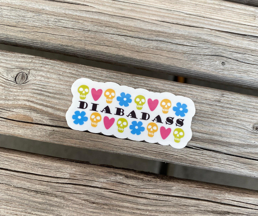 Diabadass Sticker, Type 1 Diabetes Sticker, Skull Sticker, T1D Strong Stickers, Flowers and Hearts Sticker, Diabetes Sticker, Laptop Sticker - The Useless Pancreas