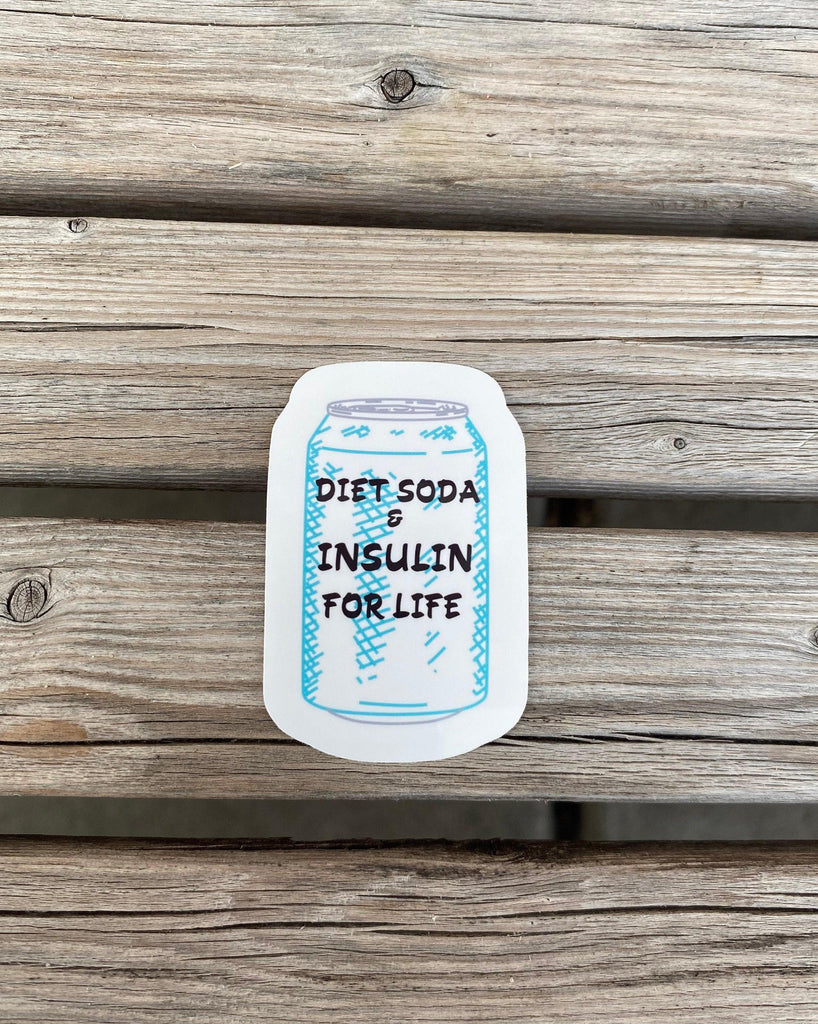 Diet Soda and Insulin For Life Sticker, Diabetes Sticker, Sugar Free Soda Sticker, Soda Can Sticker, T1D Sticker, T2D Sticker, Laptop Sticke - The Useless Pancreas