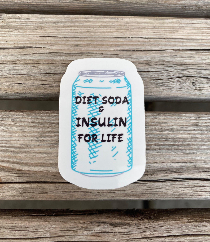Diet Soda and Insulin For Life Sticker, Diabetes Sticker, Sugar Free Soda Sticker, Soda Can Sticker, T1D Sticker, T2D Sticker, Laptop Sticke - The Useless Pancreas