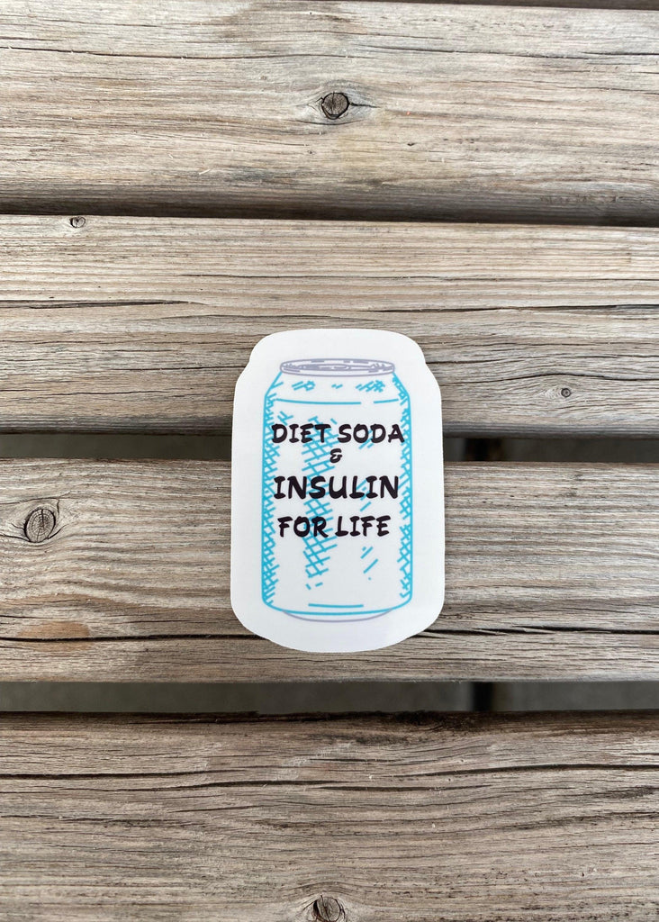 Diet Soda and Insulin For Life Sticker, Diabetes Sticker, Sugar Free Soda Sticker, Soda Can Sticker, T1D Sticker, T2D Sticker, Laptop Sticke - The Useless Pancreas