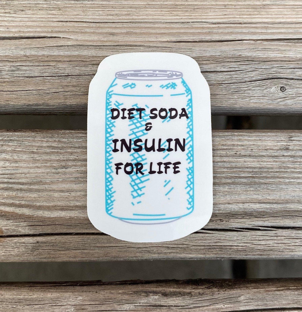 Diet Soda and Insulin For Life Sticker, Diabetes Sticker, Sugar Free Soda Sticker, Soda Can Sticker, T1D Sticker, T2D Sticker, Laptop Sticke - The Useless Pancreas