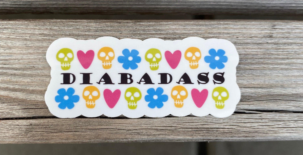 Diabadass Sticker, Type 1 Diabetes Sticker, Skull Sticker, T1D Strong Stickers, Flowers and Hearts Sticker, Diabetes Sticker, Laptop Sticker - The Useless Pancreas