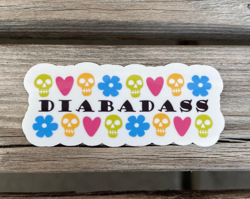 Diabadass Sticker, Type 1 Diabetes Sticker, Skull Sticker, T1D Strong Stickers, Flowers and Hearts Sticker, Diabetes Sticker, Laptop Sticker - The Useless Pancreas