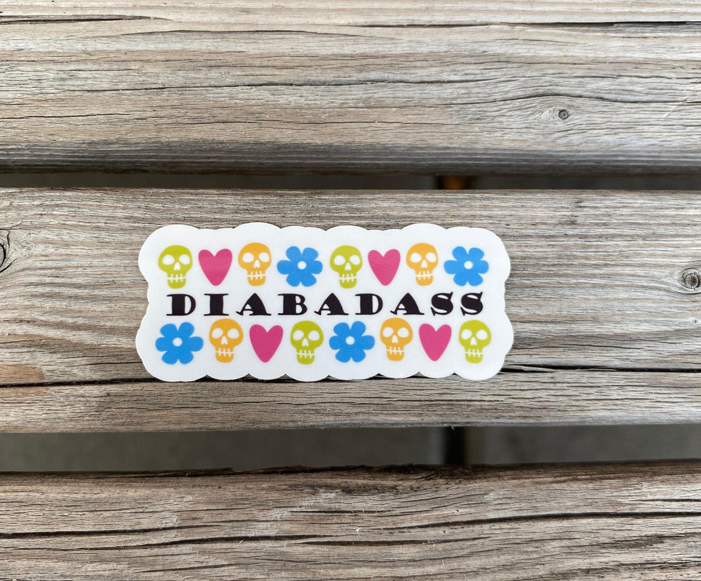 Diabadass Sticker, Type 1 Diabetes Sticker, Skull Sticker, T1D Strong Stickers, Flowers and Hearts Sticker, Diabetes Sticker, Laptop Sticker - The Useless Pancreas