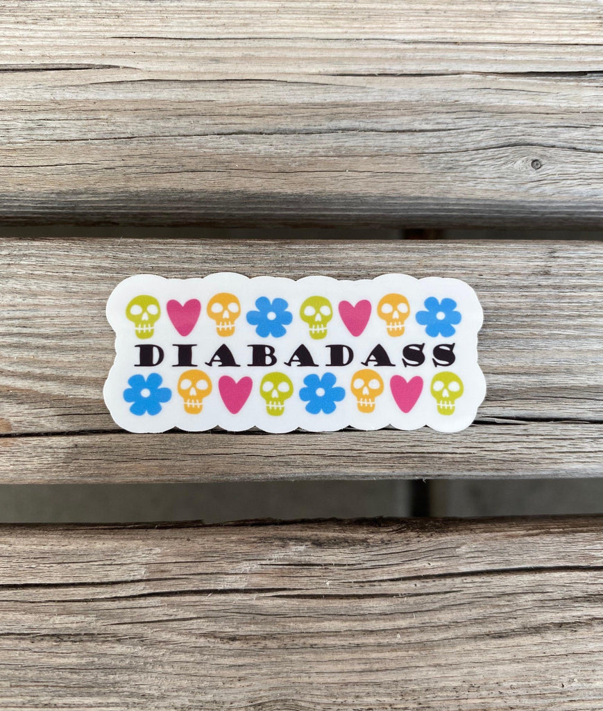 Diabadass Sticker, Type 1 Diabetes Sticker, Skull Sticker, T1D Strong Stickers, Flowers and Hearts Sticker, Diabetes Sticker, Laptop Sticker - The Useless Pancreas