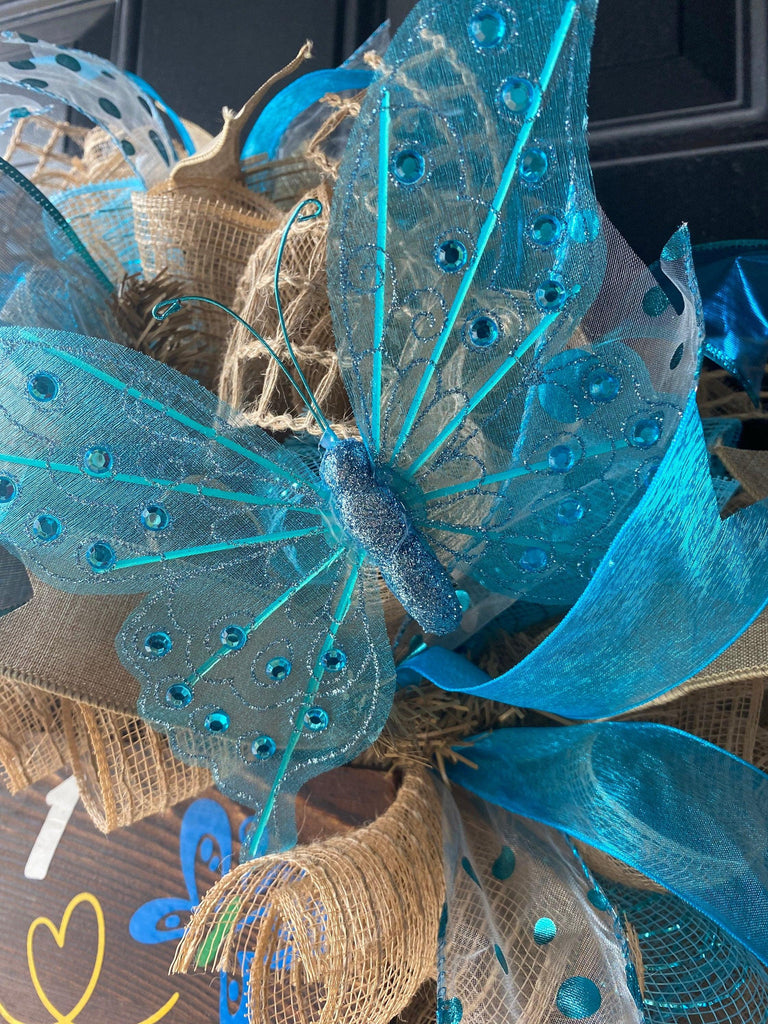 Type 1 Awareness Wreath, T1D Awareness Wreath, Diabetes Door Decor, Type Onederful Wreath, Diaversary Gift, Butterfly Awareness Wreath, Warr - The Useless Pancreas