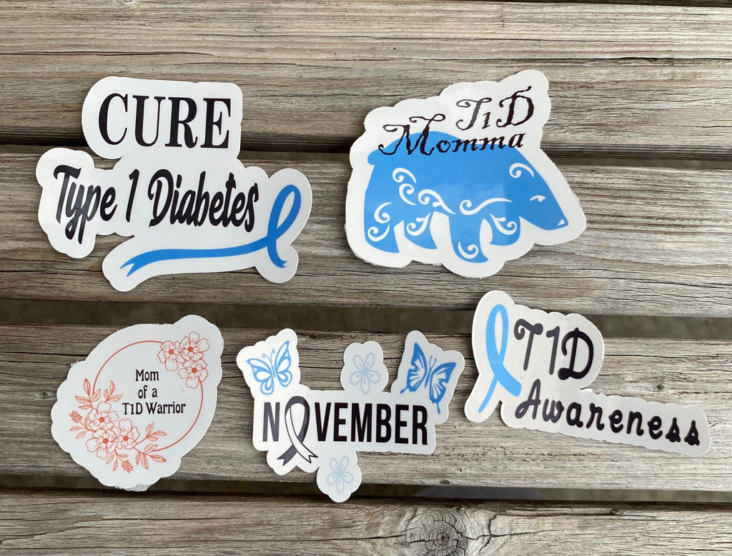Mom of a T1D sticker pack. Type 1 momma bear device sticker pack. - The Useless Pancreas