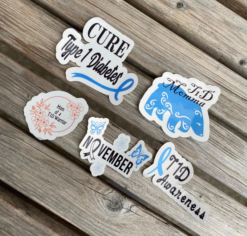 Mom of a T1D sticker pack. Type 1 momma bear device sticker pack. - The Useless Pancreas