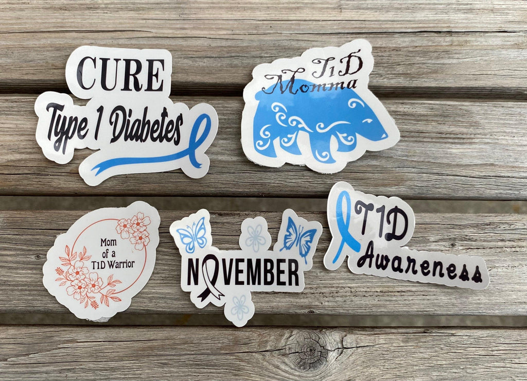 Mom of a T1D sticker pack. Type 1 momma bear device sticker pack. - The Useless Pancreas