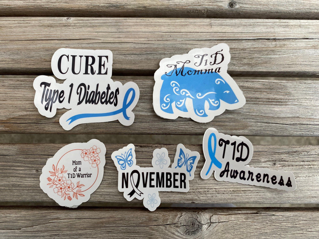 Mom of a T1D sticker pack. Type 1 momma bear device sticker pack. - The Useless Pancreas