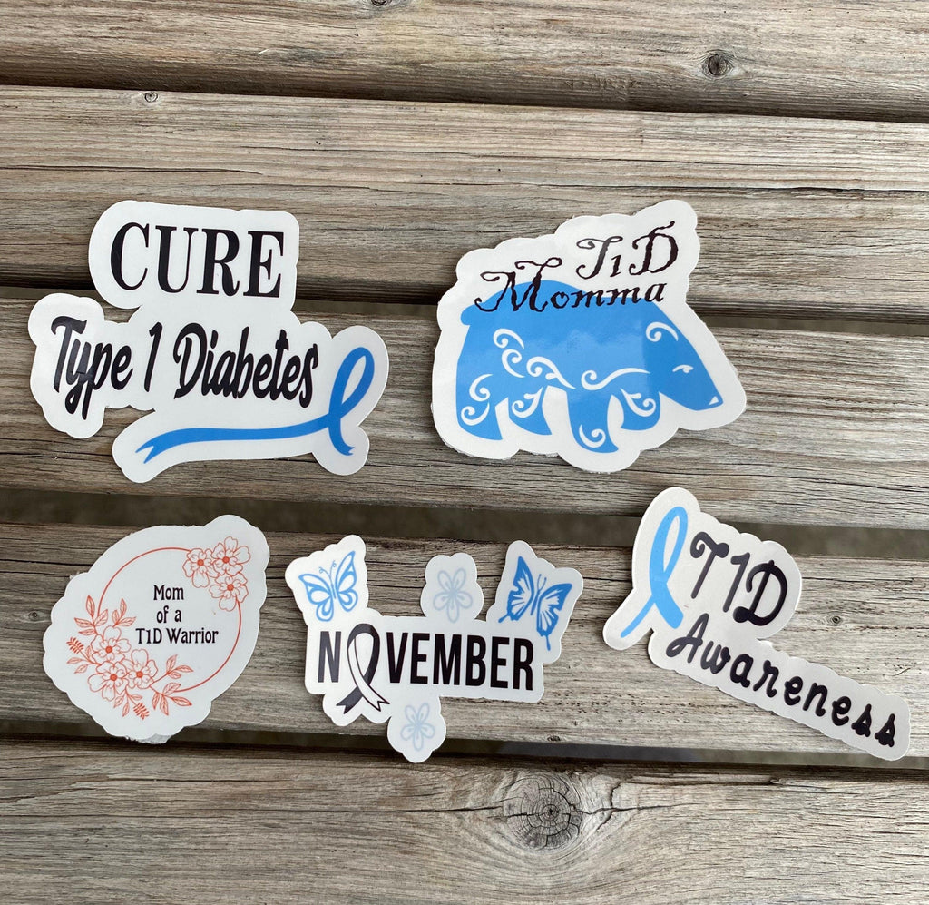 Mom of a T1D sticker pack. Type 1 momma bear device sticker pack. - The Useless Pancreas