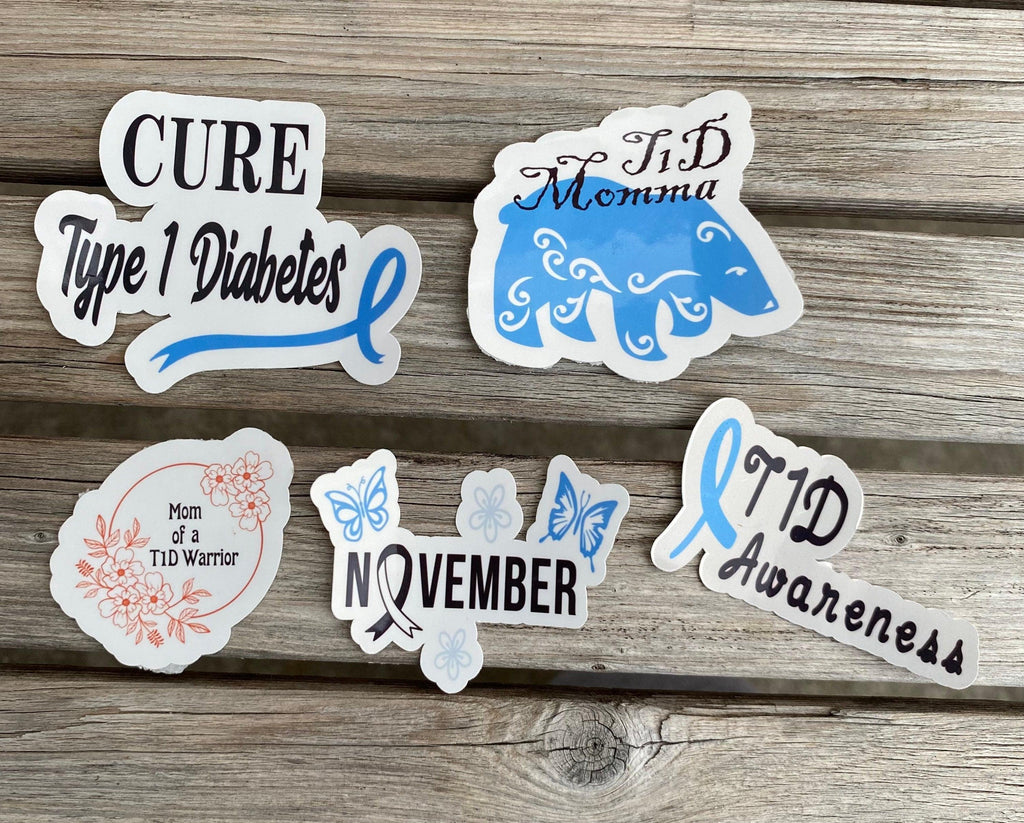 Mom of a T1D sticker pack. Type 1 momma bear device sticker pack. - The Useless Pancreas