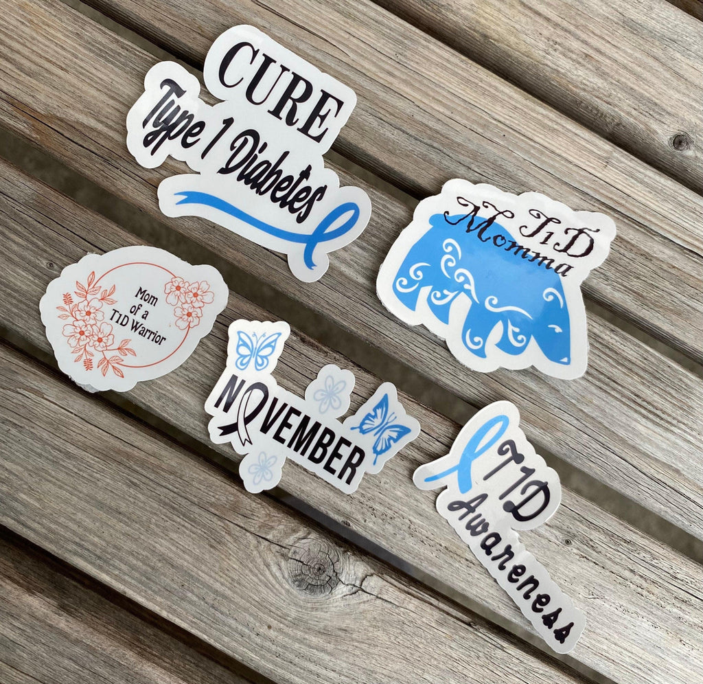 Mom of a T1D sticker pack. Type 1 momma bear device sticker pack. - The Useless Pancreas