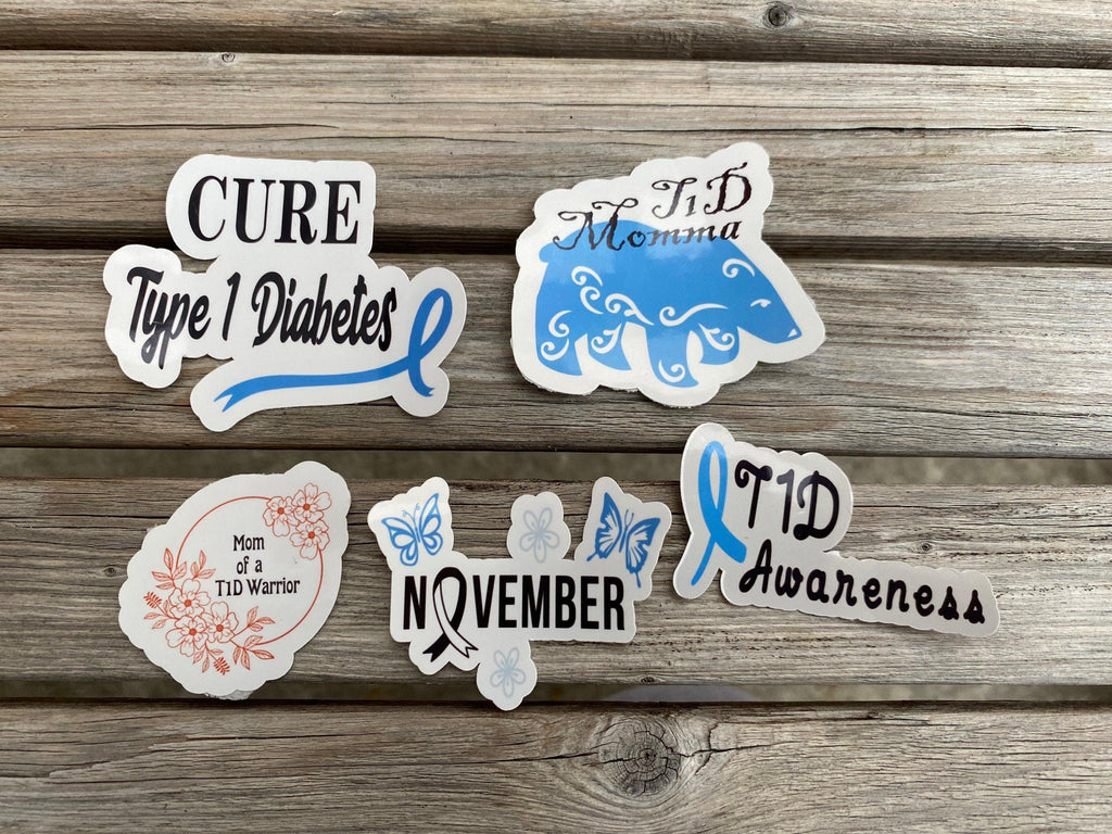 Mom of a T1D sticker pack. Type 1 momma bear device sticker pack. - The Useless Pancreas