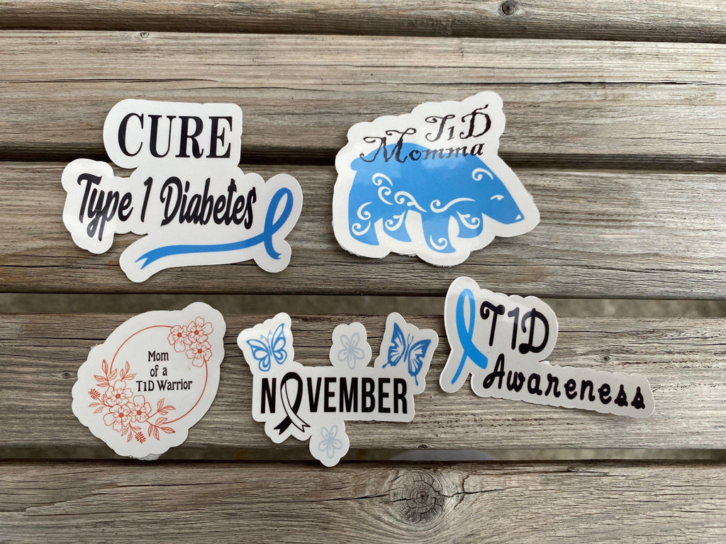 Mom of a T1D sticker pack. Type 1 momma bear device sticker pack. - The Useless Pancreas