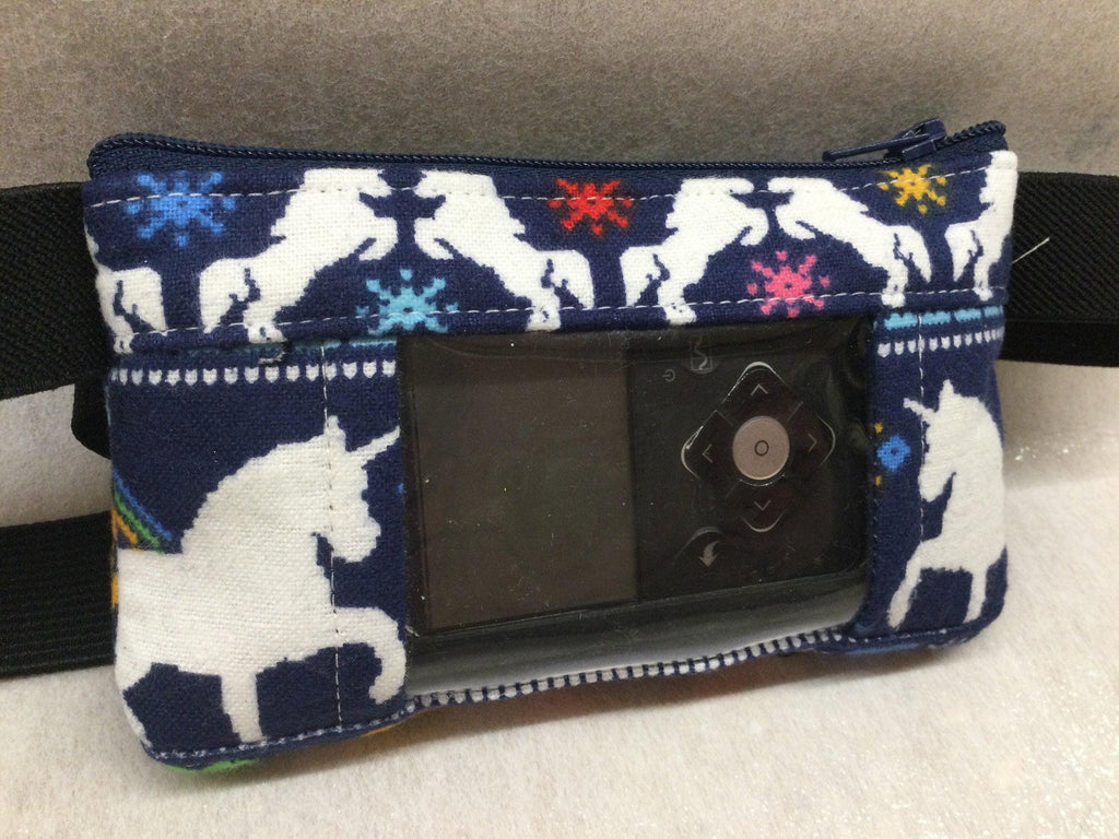 Insulin Pump Pouch/Case With Window by Dazzling Pump Pouches - Rainbow Unicorn - The Useless Pancreas