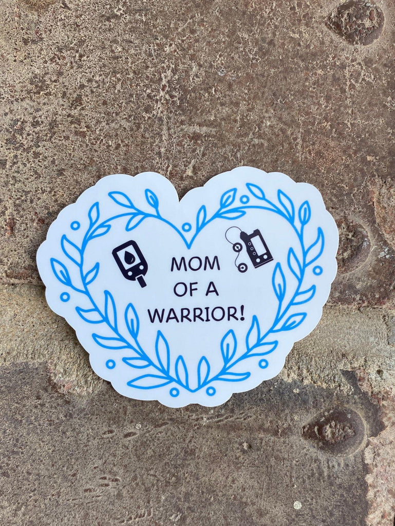 Mom of a Warrior Sticker| Type 1 Diabetic Mom Sticker| Heart Stickers - The Useless Pancreas