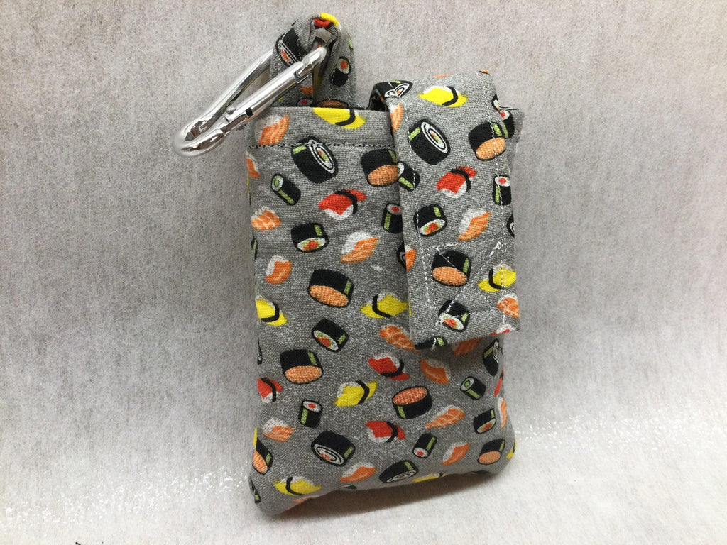 Vertical Insulin Pump Pouch/Case by Dazzling Pump Pouches - Sushi (includes carabiner clip) - The Useless Pancreas