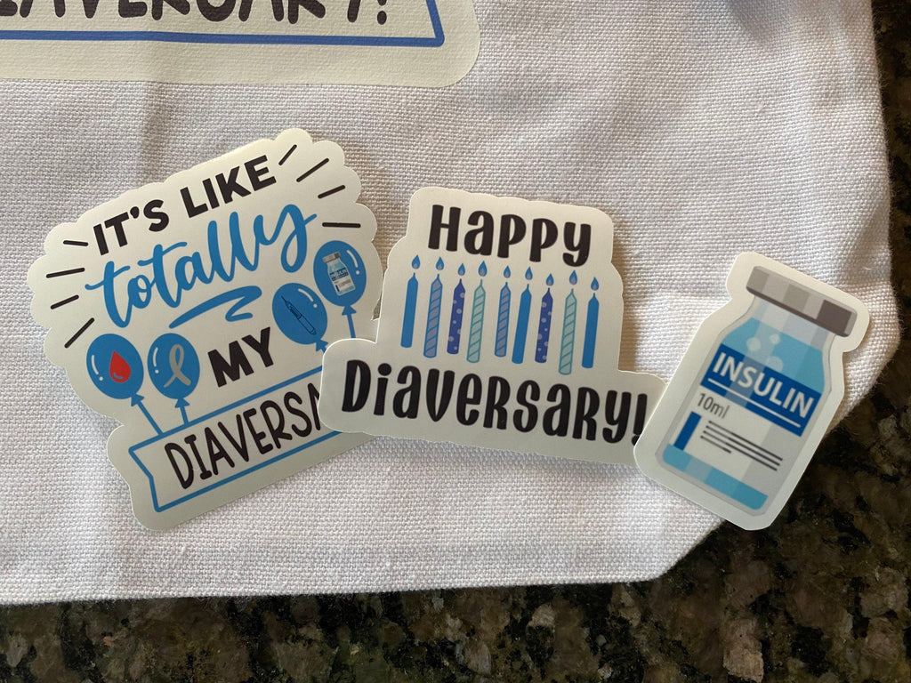 Happy Diaversary Gift Bag Set| Diabetes Tote Bag Gift Set| Type 1 Diaversary - The Useless Pancreas
