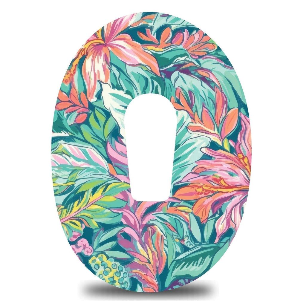 Pastel Tropical Leaves Dexcom G6 Tape - The Useless Pancreas