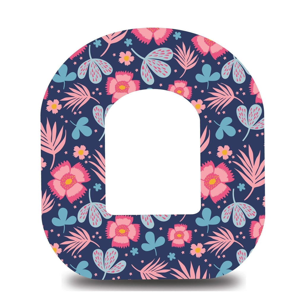 Pink and Blue Florals Omnipod Tape - The Useless Pancreas