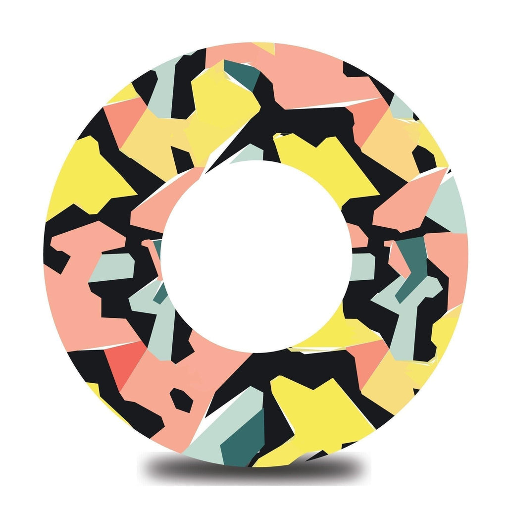 Yellow and Coral Geometric Flake Libre 3 Tape - The Useless Pancreas