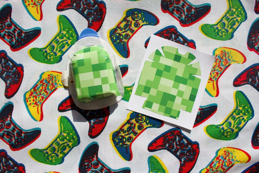 Green Gamer pixels Omnipod Decal - The Useless Pancreas