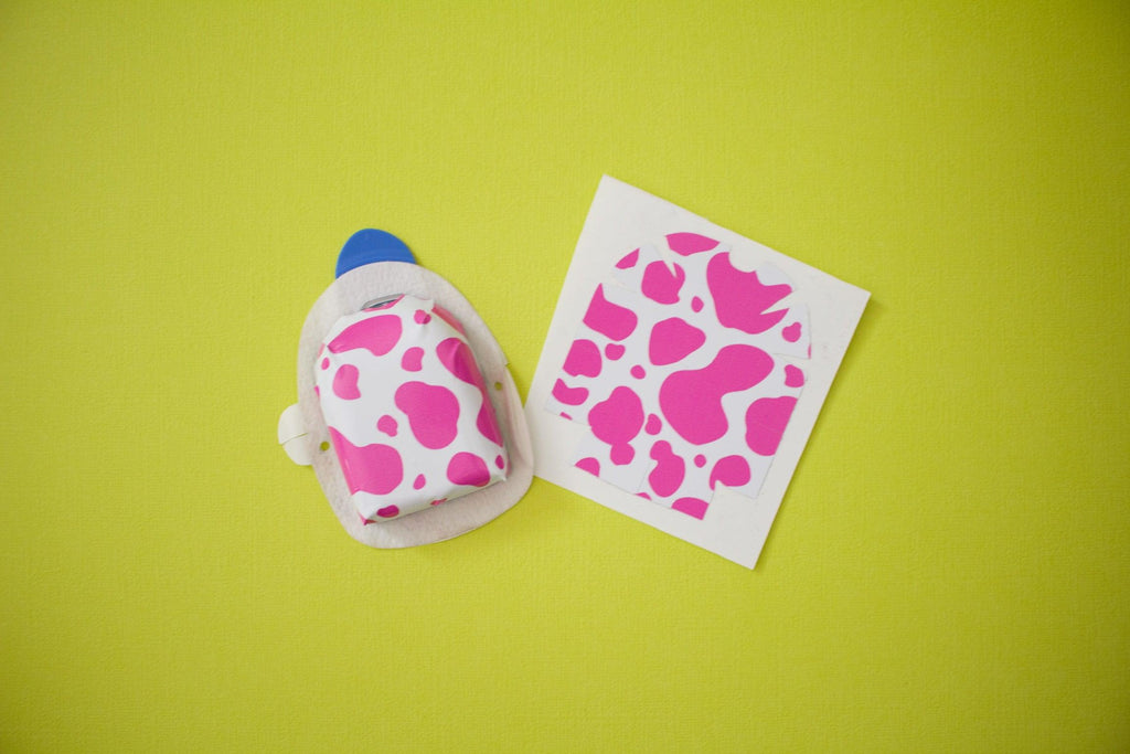 Pink Cow Pattern Omnipod Decal Sticker - The Useless Pancreas