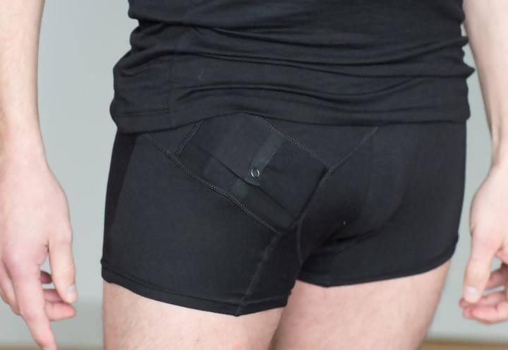 InsulWear™ Boxer Men - Clothing/ Underwear for Insulin Pump Users - Black - The Useless Pancreas