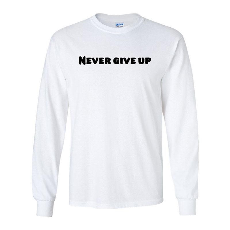 Never give up Unisex long sleeve t-shirt - The Useless Pancreas