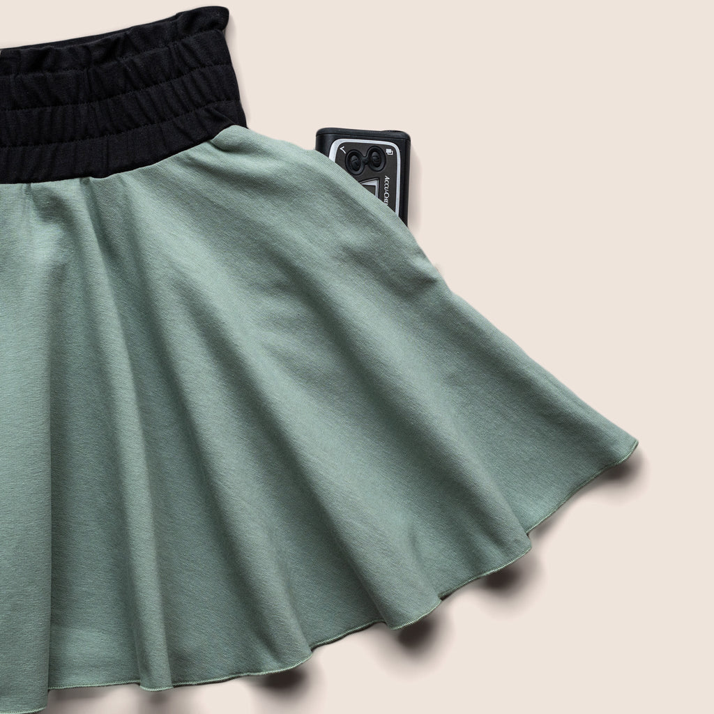 Type 1 Diabetes Clothing - Girls Skirt Mint Green with pockets | Our Pocket Hero