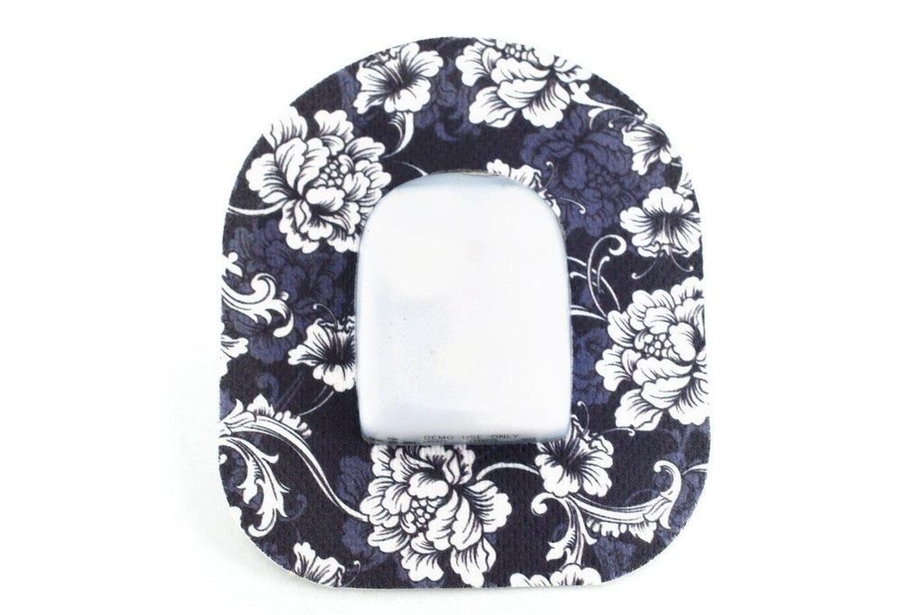 Monochrome Flowers Patch - Omnipod - Type One Style -