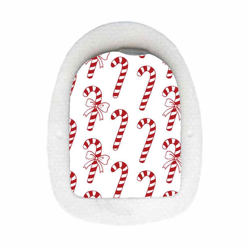 Omnipod decorative sticker: Candy canes - The Useless Pancreas