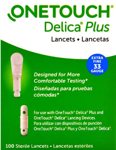 OneTouch Delica Plus 33 Gauge Lancets - 100 Count - The Useless Pancreas