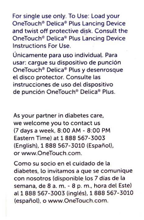 OneTouch Delica Plus 33 Gauge Lancets - 100 Count - The Useless Pancreas