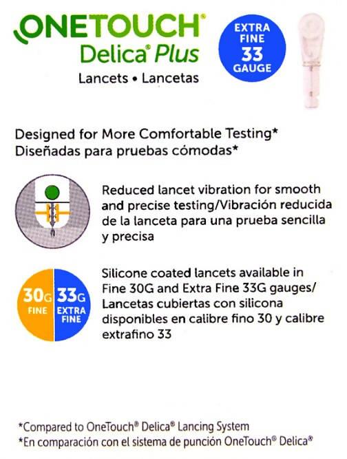 OneTouch Delica Plus 33 Gauge Lancets - 100 Count - The Useless Pancreas
