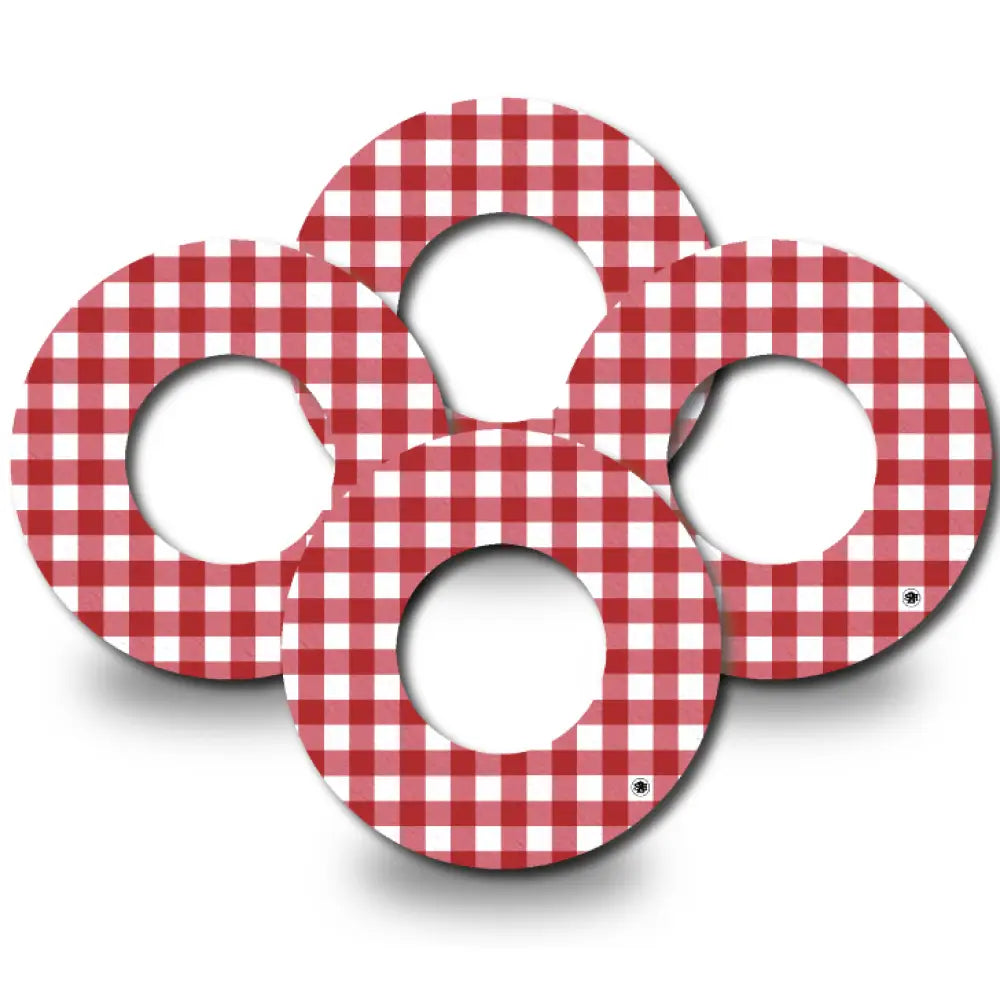 Red Plaid Pattern - Libre 2 4-Pack (Set of 4 Patches)