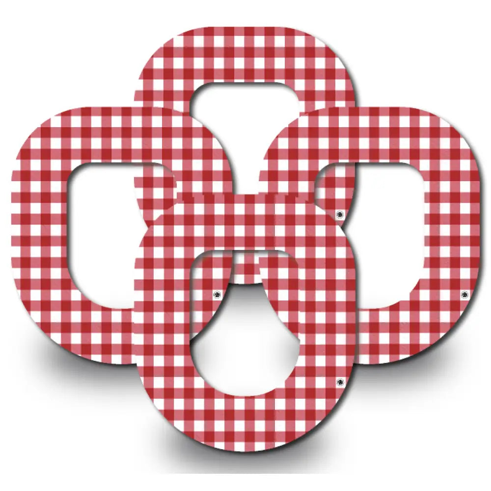 Red Plaid Pattern - Omnipod 4-Pack (Set of 4 Patches)