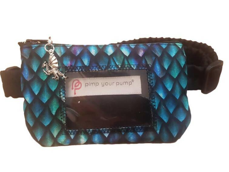 Pump Pouch by Pimp Your Pump - Dragon Scales with vinyl screen and zip charm - The Useless Pancreas