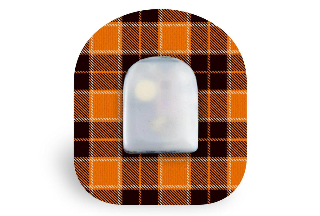 Pumpkin Plaid Patch for Omnipod diabetes supplies and insulin pumps