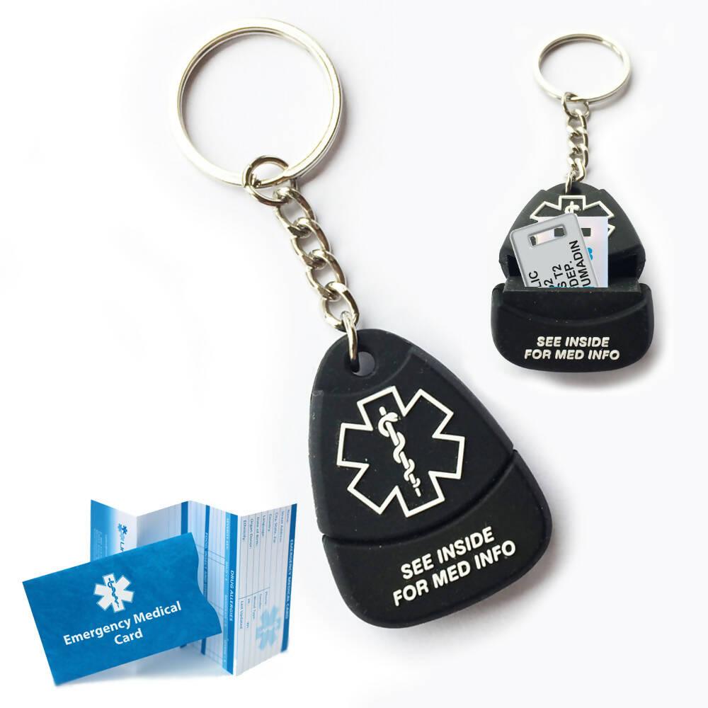 Responder Keychain USB PLUS Medical Alert ID - Engraved - The Useless Pancreas