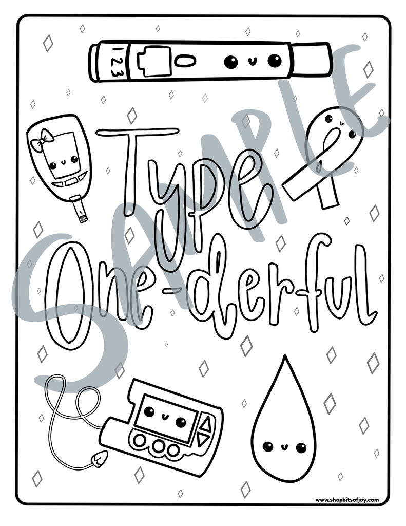 Type One Diabetes Coloring Pack-DIGITAL PRODUCT - The Useless Pancreas