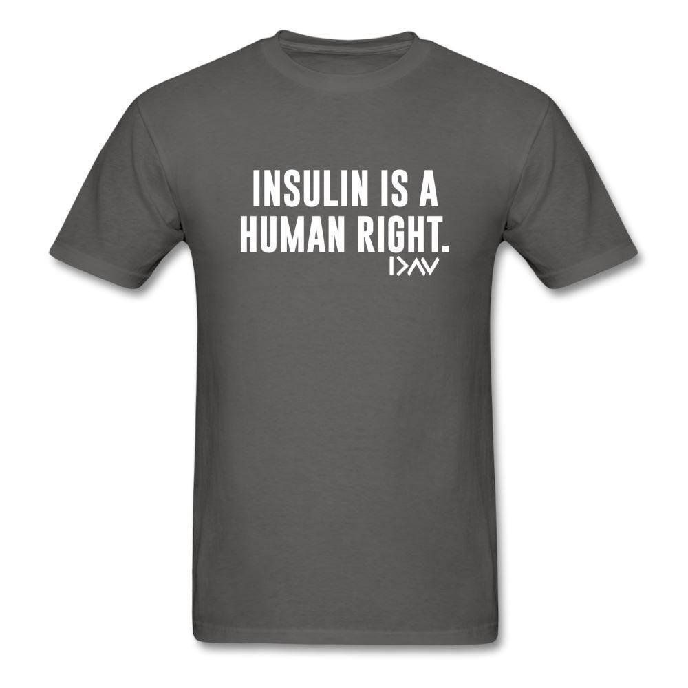 Insulin Is A Human Right Diasbetes Awarness Adult Unisex Classic T-Shirt - charcoal